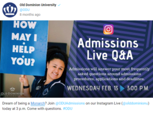 instagram marketing cho trường đại học